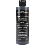 DecoArt Americana Multi-Surface Satin Acrylic Paint 8oz-Black Tie DA5-9-39