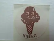 Rare Vintage CTP 77 1977 Scratch n Sniff Great! Chocolate Matte Sticker