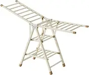 SNSUTY Clothes Drying Rack Foldable, Milky 71'' Heavy Dryer Rack, Oversized Laundry Stand Dry Hanger Racks with Wheels, Extra-Thick Large Carbon Steel Cloth Airer