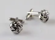 Mens Silver Knotted Cufflinks