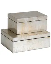 Global Views Champagne Silver Leaf Box