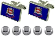 [Select Gifts] Shirt Dress Studs Vassouras City Rio de Janeiro State Flag Cufflinks