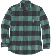 Carhartt Midweight Flannel Plaid Shirt, green, Size S for Men