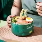 Stainless Steel Ramen Bowl Double Wall Salad Bowl Dormitory