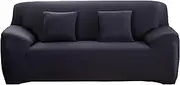 [Hyper Cover] Plain Color Sofa Cover (Black, 4 Seater) - Highly Stretchable 3 Seater Couch Cover, L Shape Lounge Protector, Durable and Stylish Sofa Covers for Living Room