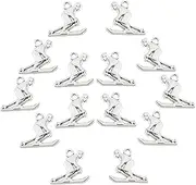 TEHAUX 2sets Ski Charm Jewelry Making Components Acrylic Charms for Necklace Bracelet Keychain 20pcs*2