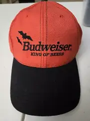 Budweiser Beer SnapBack Adjustable Mens Cap Hat Halloween Orange Black Bats