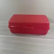 New! Tupperware Hoagie Sub Sandwich Keeper Hinged Lunch Box Rectangle Red