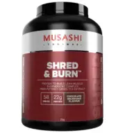 Musashi Shred and Burn Protein 900G/2KG Chocolate/Vanilla Lean Muscle Builder