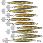 10pcs 2.8oz Colt Sniper jig 80g Vertical jig 3561D-DT MUSTAD Hook Gold Silver