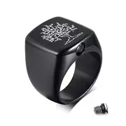 Tree of Life Cremation Urn Men Rings,Hold Loved Ones Ashes for Funeral 7