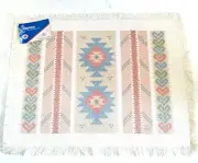 Vtg 1988 Stevens Southwest Placemats Pastel Colors Fringed Edges Set of 4 USA