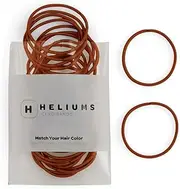 [Heliums] Thin Hair Elastics - Copper - 2mm Ties for Thin Hair, 1.75 Inch, Medium Hold No Damage Ponytail Holders - 40 Count