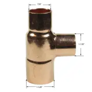 Libra Supply 1-1/2 x 3/4 x 1'' inch Copper Pressure Reducing Tee C x C x C