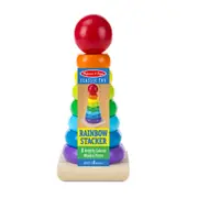 Melissa & Doug Rainbow Round Wooden Baby/Toddler Educational Stacker Rings/Tower