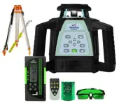 Green Self Level Rotary Laser Level + Digital Detector Tripod Staff GSW301G