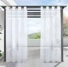 Patio Sheer Curtain 1 Panel Indoor Outdoor Grommet Waterproof White 84"