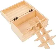Tofficu Wooden Essential Oil Case Flat Bottom Storage Box Essential Oil Organizer