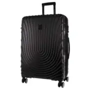Pierre Cardin Hard Shell 4 Wheel Suitcase - Cabin - Black - With Hidden Compa...