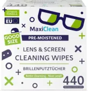 440 Pack Lens Wipes for Eyeglasses Pre-Moistened, Individually Wrapped Streak-Fr