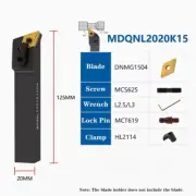 107.5° MDQNL2020K15 CNC Lathe Tools Carbide Turning Tool Holder for DNMG1504