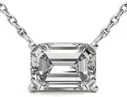 [Generic] Customize Jewel IGI 0.50 Carat Emerald Cut Lab Created Diamond Solitaire 4 Prong Floating Pendant In 14k White Yellow Rose Gold For Women,D-VVS1, Medium, Gemstone, Created Diamond