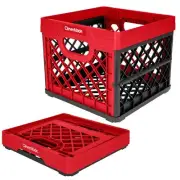 Heavy Duty Collapsible Plastic Milk Crate Foldable Garage Storage Bin Container