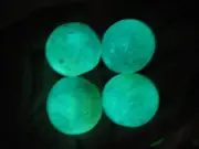 4 Pcs "Glow In The Dark" Tibetan Wealth-God Ancient Luminous Stone Old Dzi Bead
