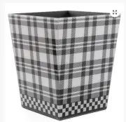 Mackenzie Child’s Black And White Tartan Waste Bin