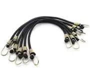 6 Pack 10 Inch Mini Bungee Cords with Hooks Elastic Rope Rubber Strap for Tarps