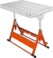 VEVOR Welding Table 76 x 51 cm, 181kg/400lbs Load Capacity Steel Welding Workbench Table on Wheels, Folding Work Bench with Three 2.8cm Slot, 3 Tilt Angles, Adjustable Height, Retractable Guide Rails