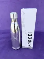 H2GO Force Insulated Stainless Steel Water Bottle 17 oz Silver THEA Logo