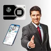 SwapnSnap NFC Digital Business Card with Unique QR Code, Landing Page, Catalogue Upload Option and 1 Year Premium Subscription (Grey)
