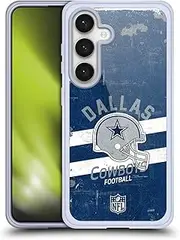 Head Case Designs Officially Licensed NFL Helmet Distressed Dallas Cowboys Logo Art Soft Gel Case Compatible with Samsung Galaxy S24 5G