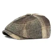Tweed Newsboy Flat Cap for Men Women Gatsby Ivy Cabbie Hat Scally Cap