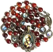[GeekTenet] Seven Sorrows Rosary Beads Chaplet Natural Fluorite agate Rosery Catholic gifts