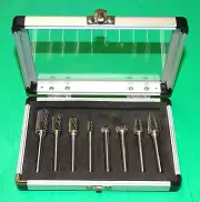 CARBIDE BURR SET, 8-pc, 1/4” shank size, metal shaping / grinding bits, air tool