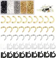250pcs Fishing Spinner U Clevis Kit, U Clevis for Spinner Making, Quick Change Folded U Clevis, Metal U Clevis, Silver U Clevis, Plastic Black Clevis, White Clevis