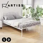 Artiss Bed Frame Metal Bed Base Single Double Size Platform Foundation White