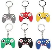 6Pcs Different Color Video Game Controller Keychains, Gaming Keyring,Video Game Handle Pendant Charms for Birthday Baby Shower Party Favors