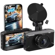 Front Dash Cam 4K, WiFi Dash Camera for Cars with 64GB SD Card, Dashcam 170° ...