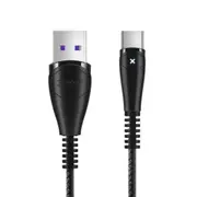 S-M393 Simple Series X Light 5A USB to USB-C / Type-C Fast Charging Cable, Cable Length: 1m (Black)