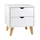 NEW Artiss 2 Drawer Wooden Bedside Tables White