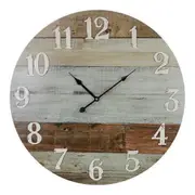 Weathered BoardsMDF 58cm Wall Clock Round Analogue Hanging Home/Office Decor