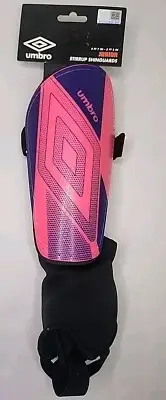 Umbro Junior Kids 4FT 7IN - 5FT 3IN Stirrup Shinguards Pink/purple