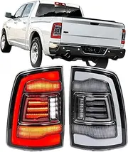LED Tail Lights Compatible With Dodge Ram 2009-2012 1500 2500 3500 4th Gen Dynamic Animation Sequential Signal Clear Rear Lamps Assembly