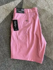 Walter Hagen Men's 9" Inseam Performance 11 Micro Lines Pink Shorts Size 40 NWT