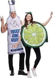 EraSpooky Vodka Bottle and Lime Couple's Tunic Costume Funny Halloween Adult Food Party Outfits