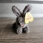 Aurora World Bunny Flopsie Gray Brown Bunnies Stuffed Plush 4" READ