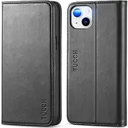 TUCCH Wallet Case for iPhone 14 Plus (6.7") 2022 5G, PU Leather Case with[RFID Blocking][Shockproof TPU] Kickstand Card Holders, Protective Book Flip Folio Cover Compatible with iPhone 14 Plus, Black